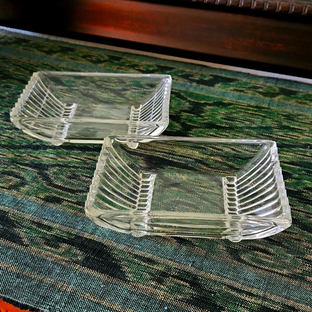 Antique vintage cut glass serving set